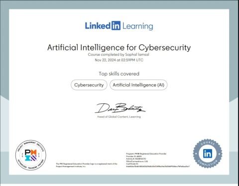 AI for Cybersecurity Certificate